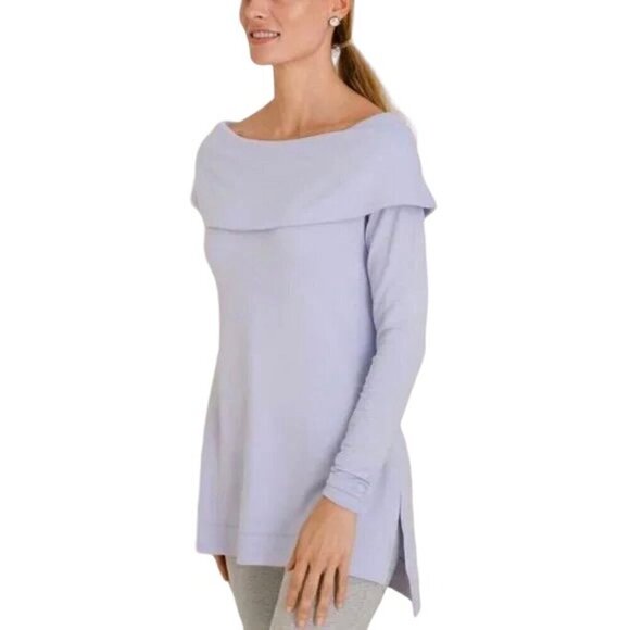 CHICO'S ZENERGY Cozy Brushed Fleece Tunic Top - Size Medium - Picture 1 of 7